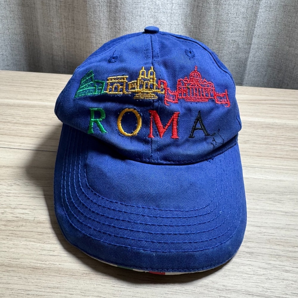 Unbranded Roma Italy Landmark Baseball Cap Mens OSFA Blue Embroidered Travel